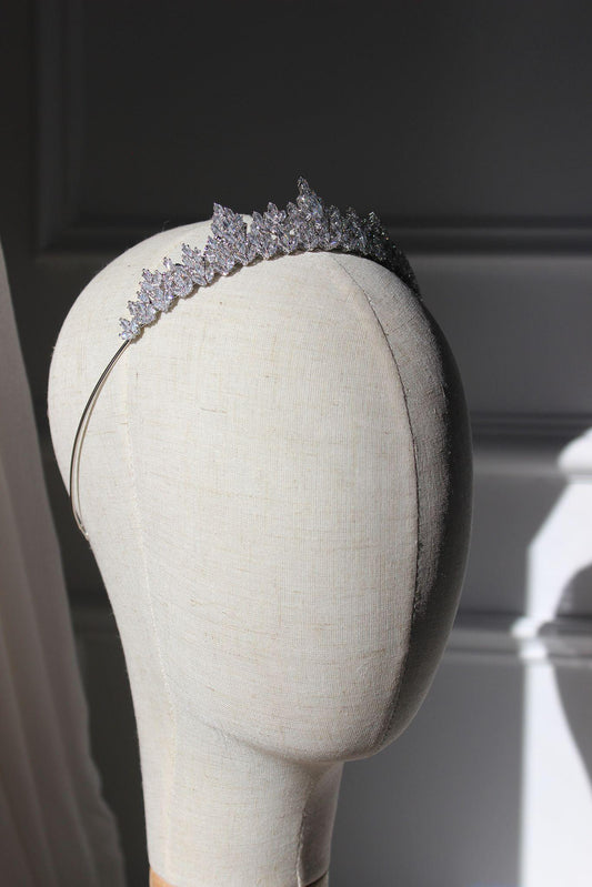 Davina small silver bridal tiara