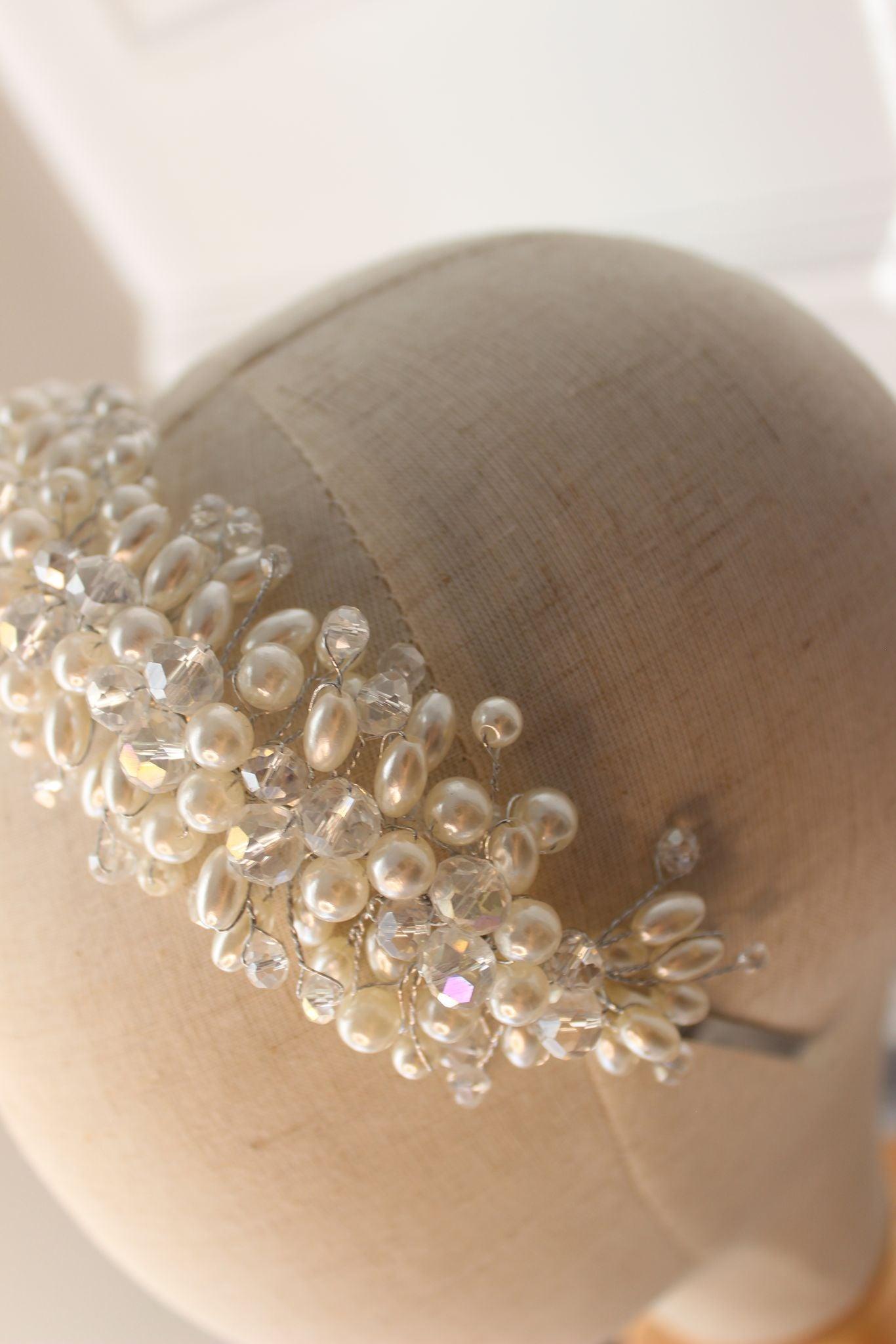 Dina pearl bridal headband