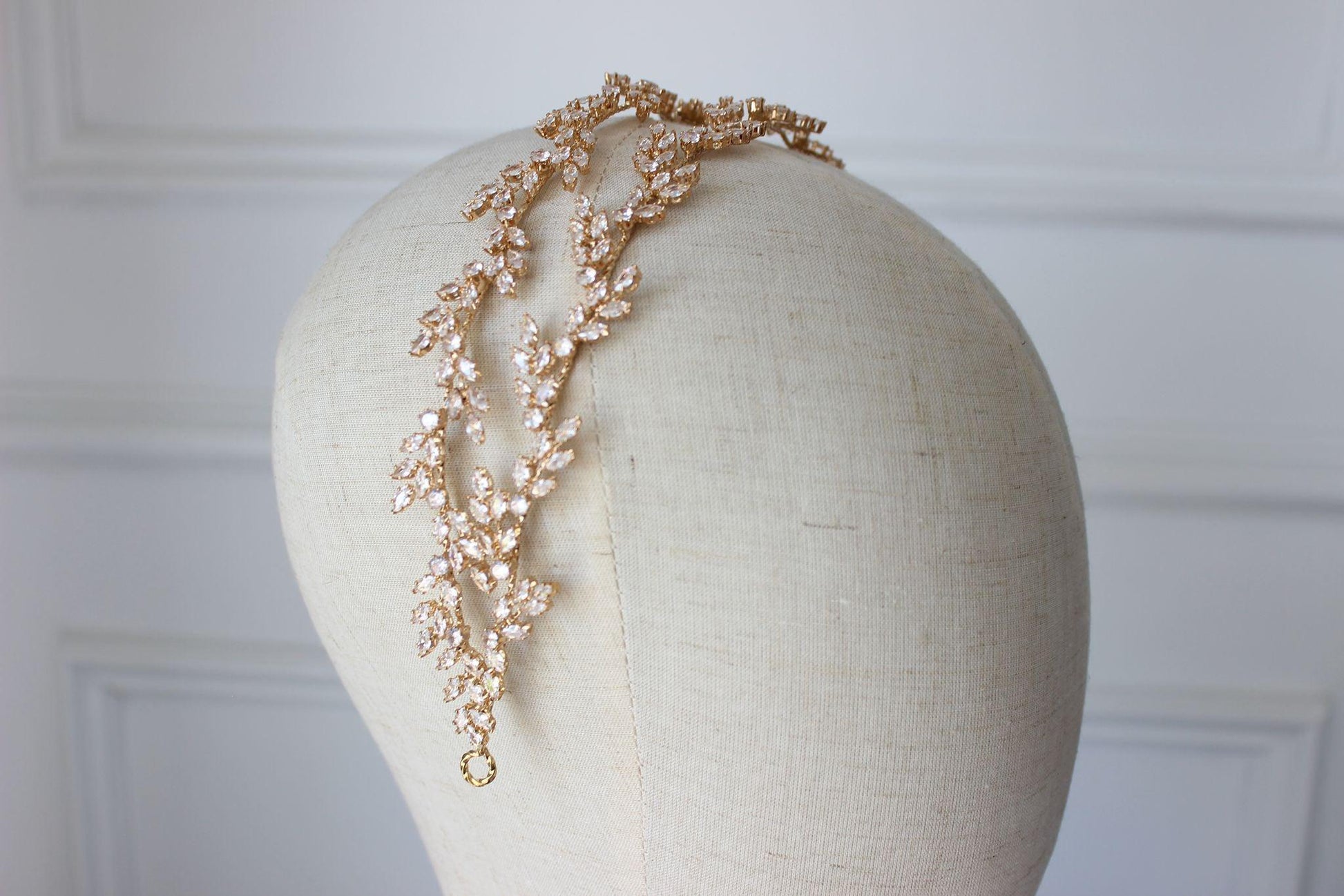 Eden gold bridal headpiece