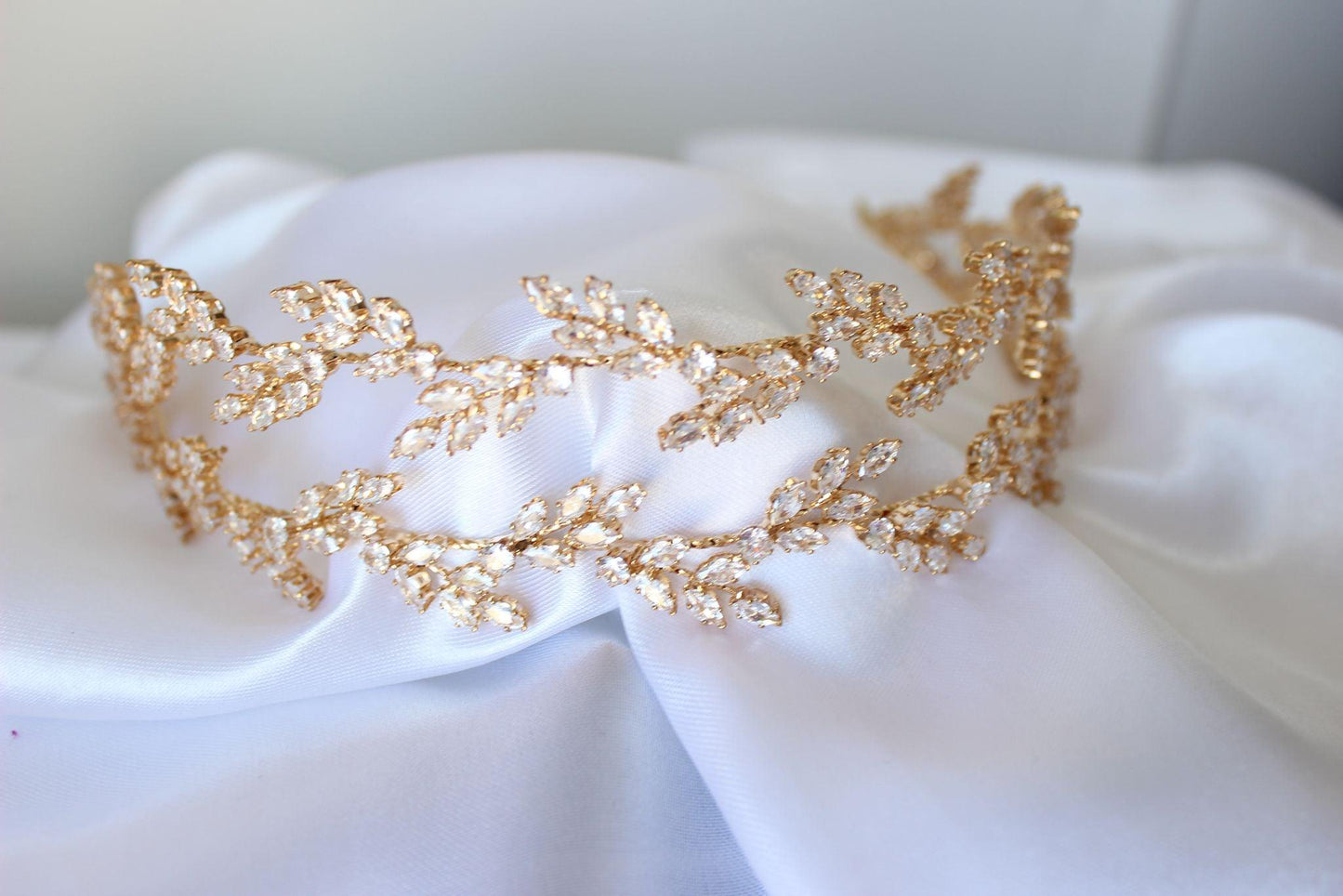 Eden gold bridal headpiece