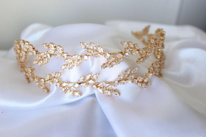 Eden gold bridal headpiece