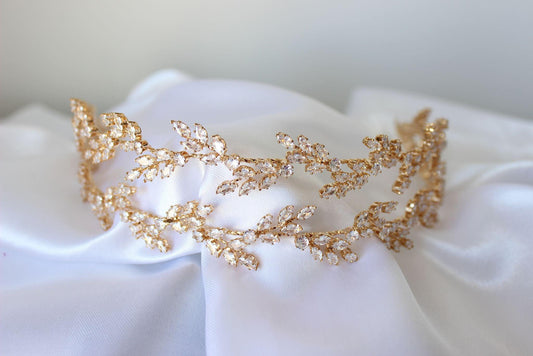Eden gold bridal headpiece
