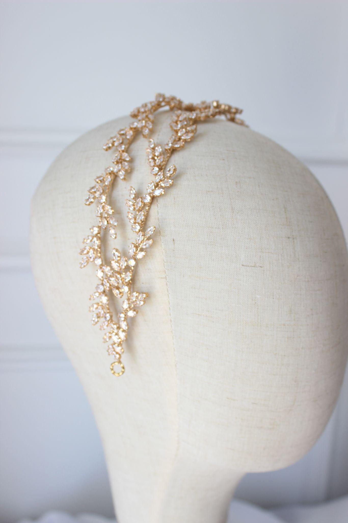 Eden gold bridal headpiece