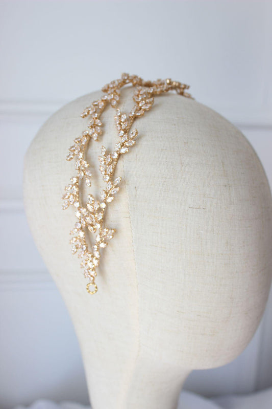Eden gold bridal headpiece
