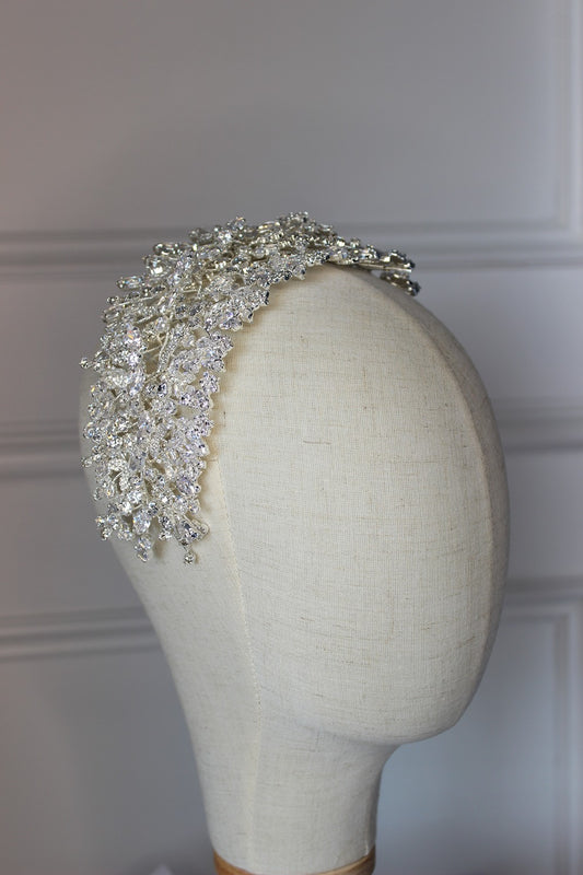 Elsie silver bridal headpiece