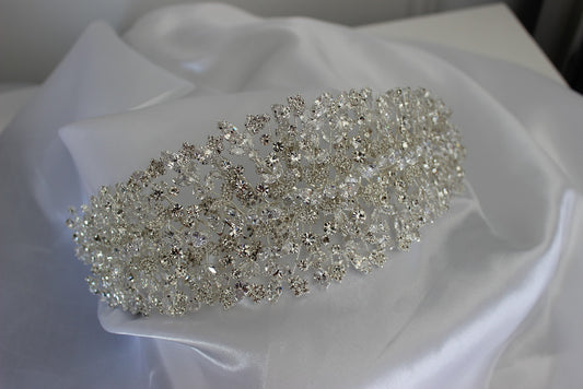 Elsie silver bridal headpiece