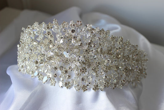 Elsie silver wedding headpiece