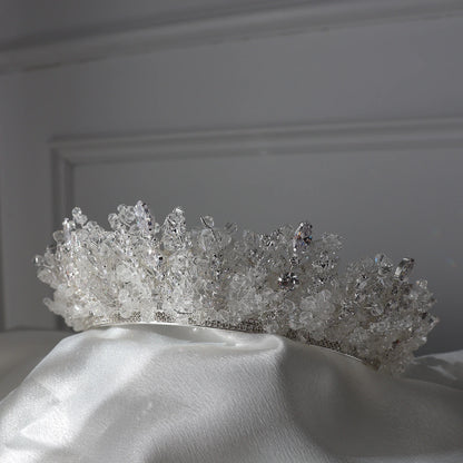 Elysia crystal bridal wedding crown in silver