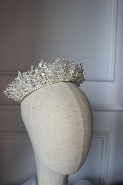 elysia large silver bridal crown