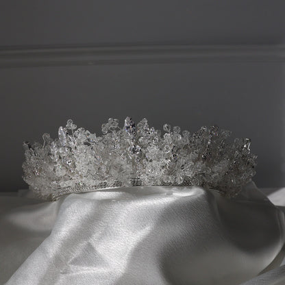 Elysia silver crystal wedding crown