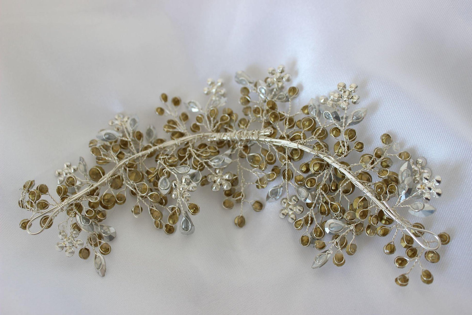Fleur bronze and silver bridal headpiece