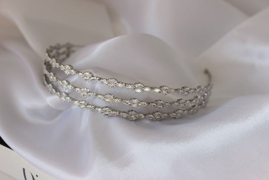 florence triple row bridal headband
