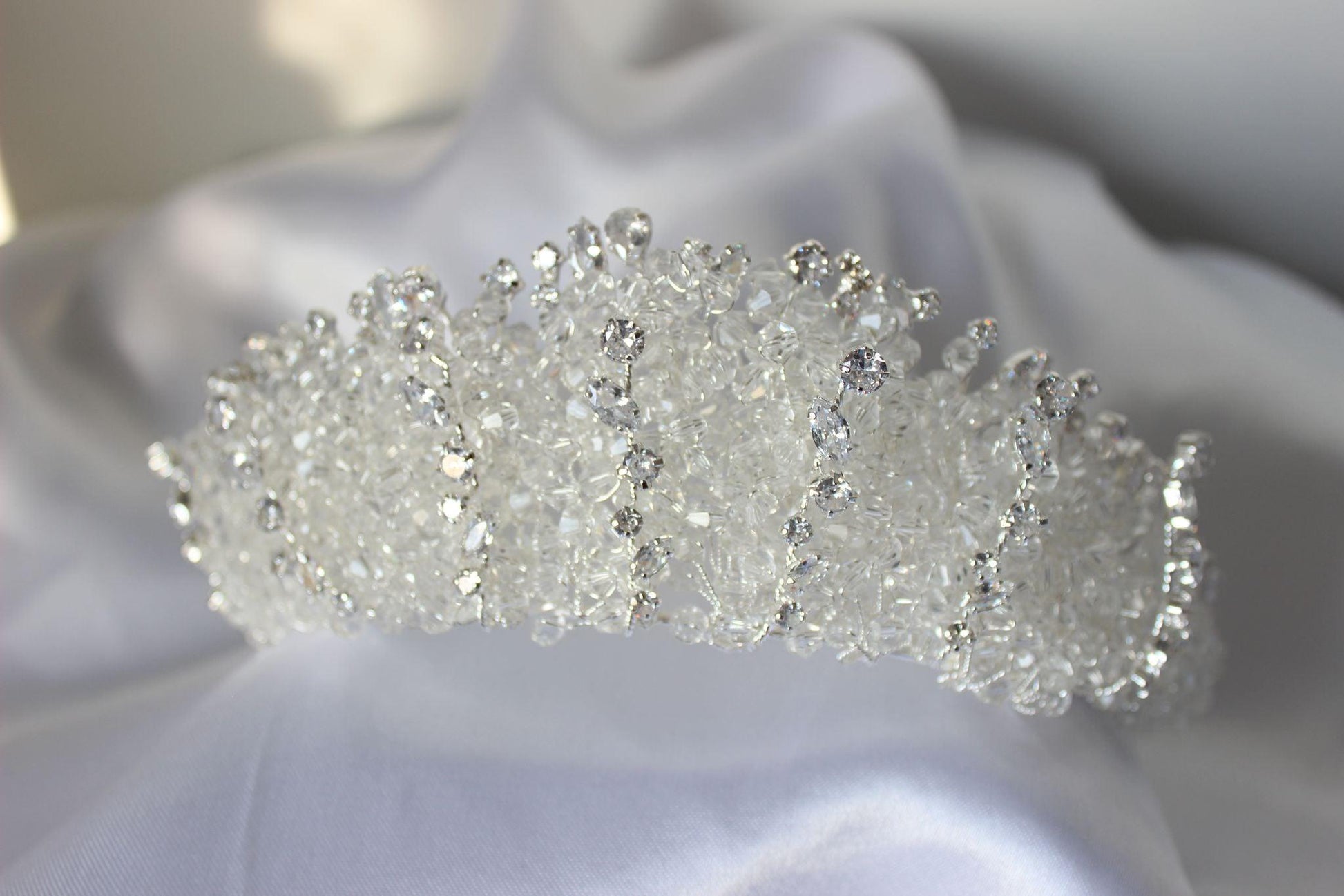 Geneva silver bridal crown