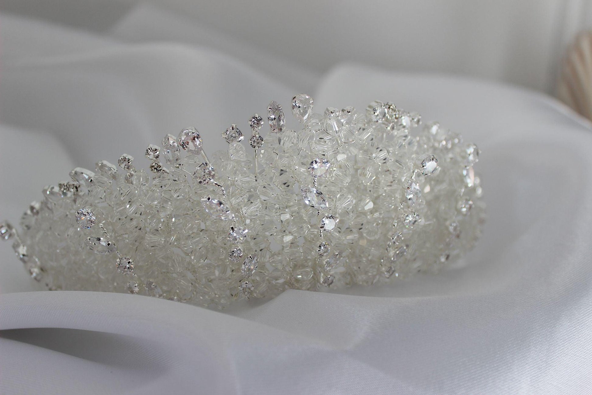 Geneva silver bridal crown