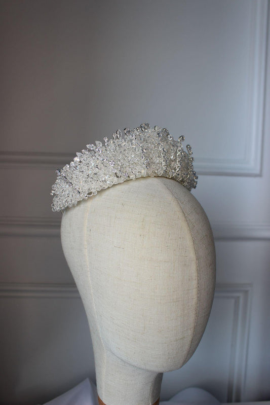 Geneva silver bridal crown