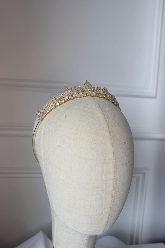 Gold Bridal Tiara on mannequin