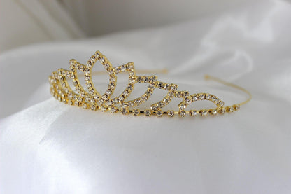 Gold flower girl crown