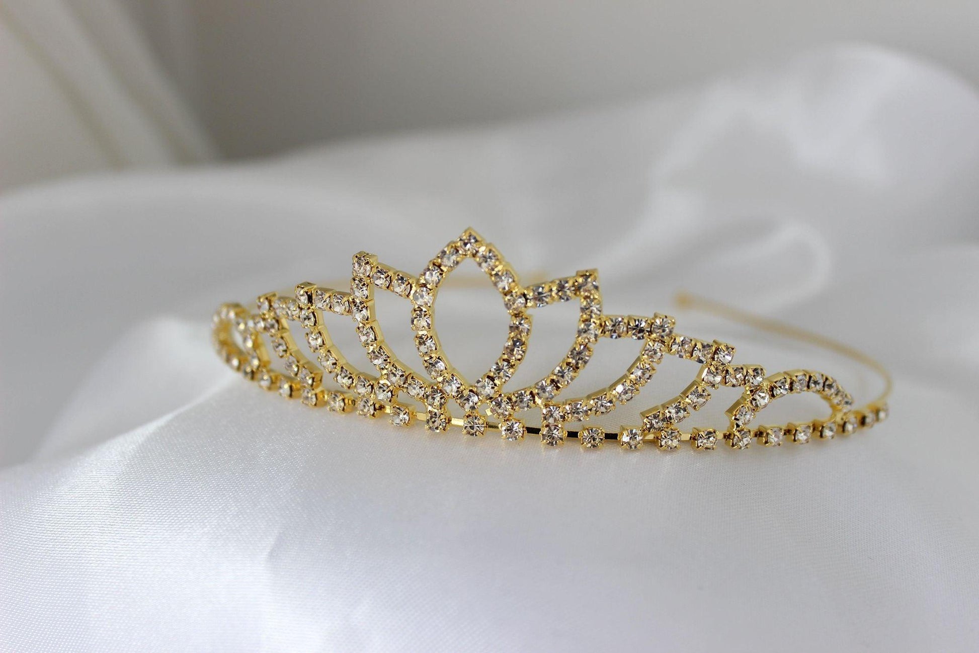 Gold flower girl tiara