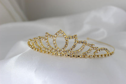 Gold flower girl tiara