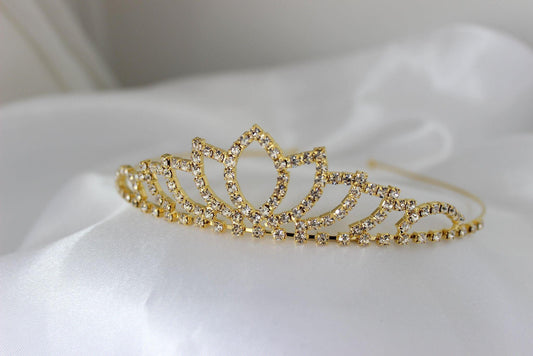 Gold flower girl tiara