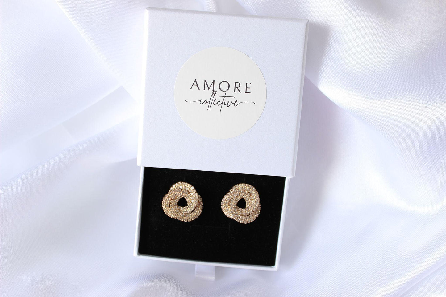 Small Bridal Swirl Gold Bridesmaid Earrings