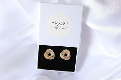 Small Bridal Swirl Gold Bridesmaid Earrings