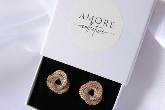 Small Bridal Swirl Gold Bridesmaid Earrings