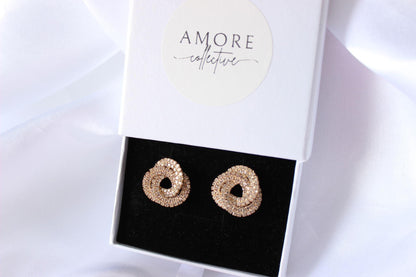 Small Bridal Swirl Gold Bridesmaid Earrings
