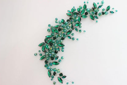Green bridal headpiece