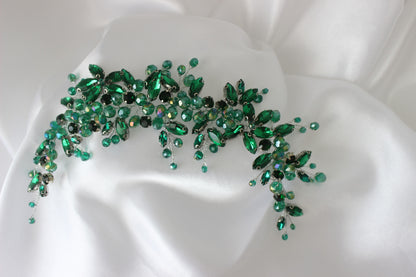 Green wedding headpiece