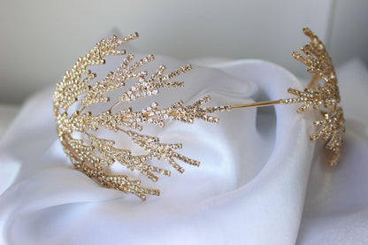 Harper gold bridal headpiece