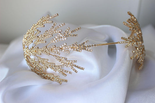 Harper gold bridal headpiece