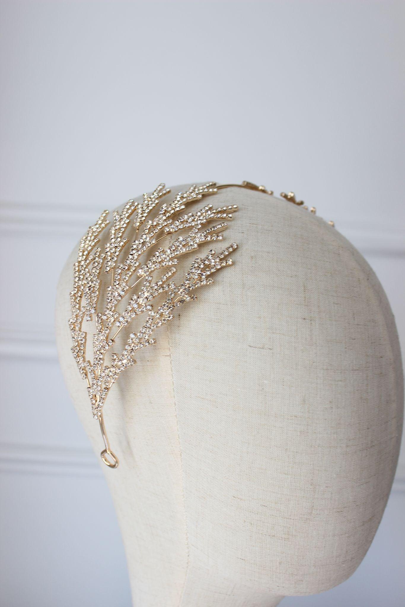 Harper gold bridal headpiece