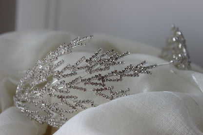 Harper silver bridal headpiece