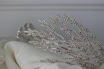 Harper silver bridal headpiece