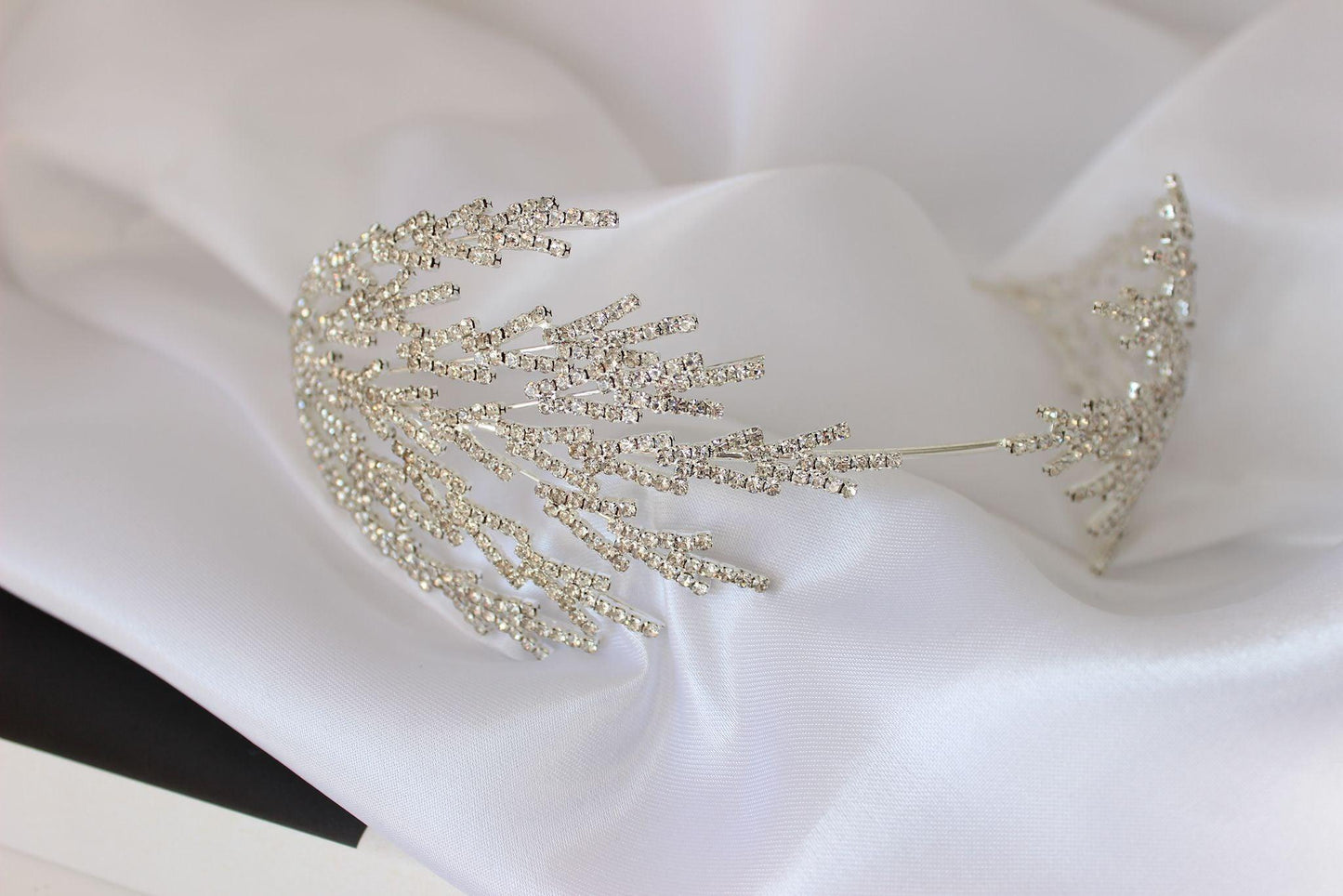 Harper silver bridal headpiece