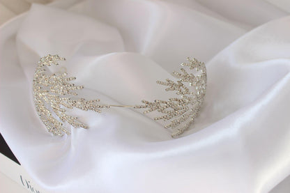 Harper silver bridal headpiece