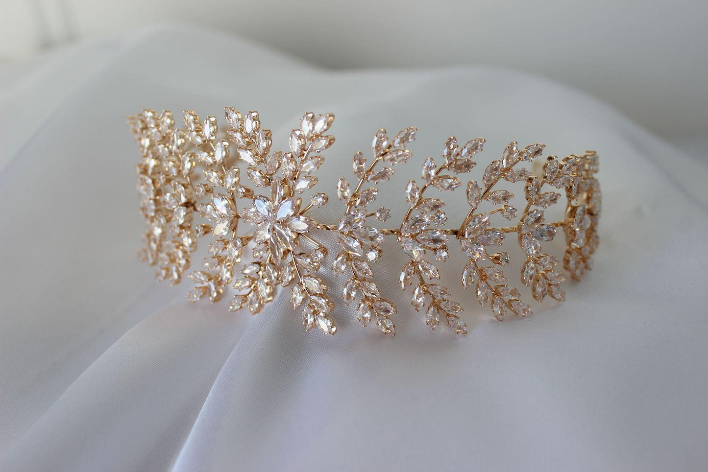 Isabel rose gold bridal headpiece