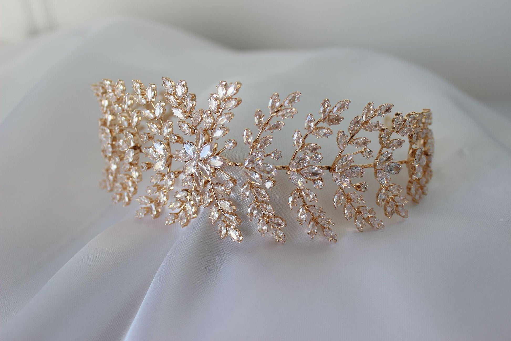 Isabel rose gold bridal headpiece