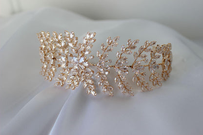 Isabel rose gold bridal headpiece