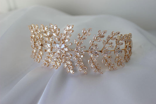 Isabel rose gold bridal headpiece