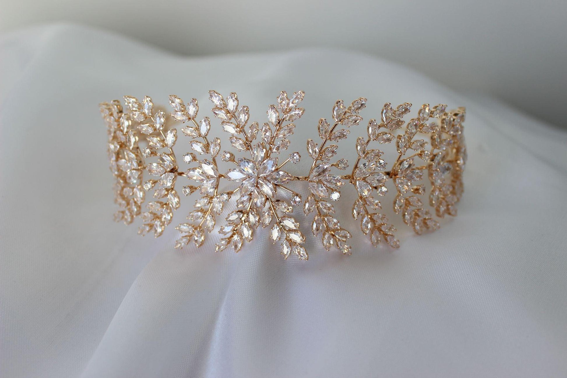 Isabel rose gold bridal headpiece