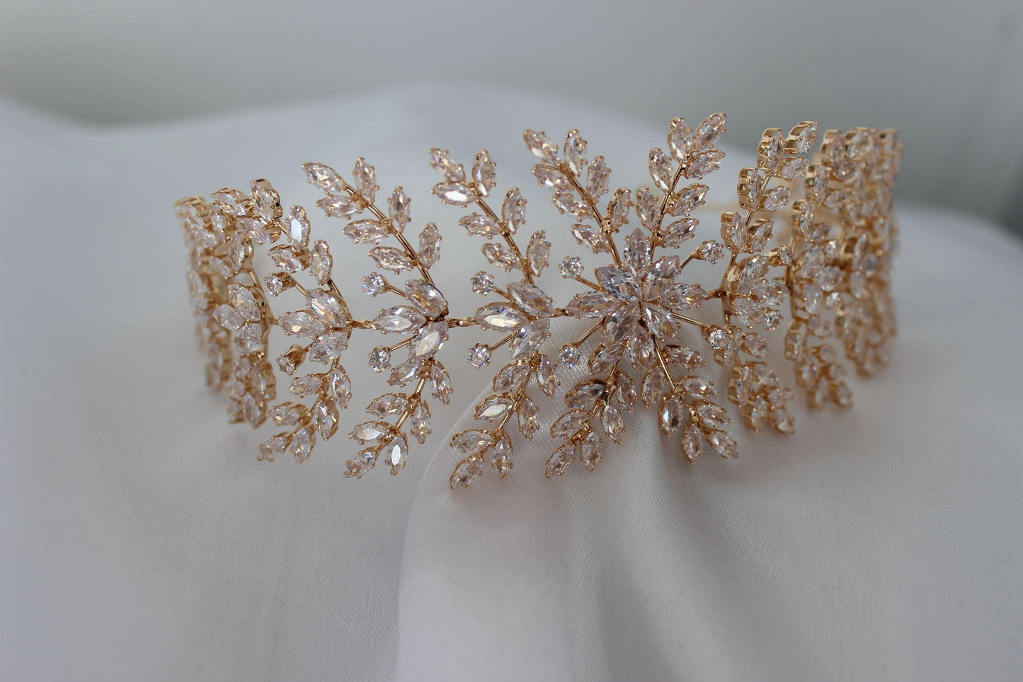 Isabel rose gold bridal headpiece