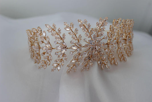 Isabel rose gold bridal headpiece