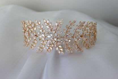 Isabel rose gold bridal headpiece