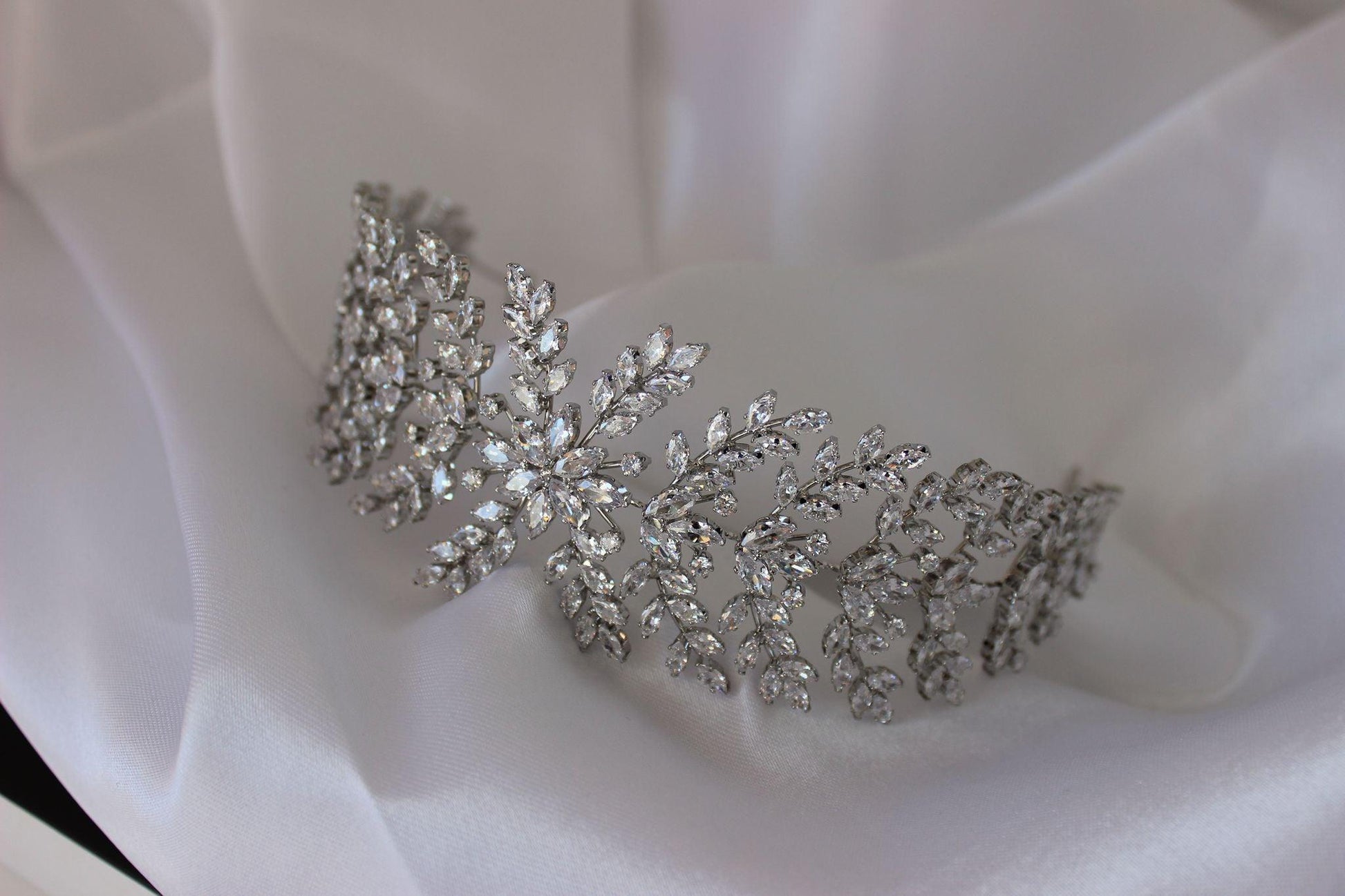 Isabel silver bridal headpiece
