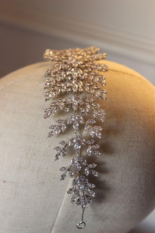 Isabel silver bridal headpiece