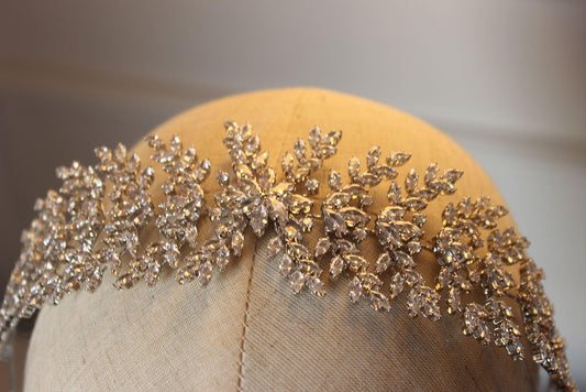 Isabel silver bridal headpiece