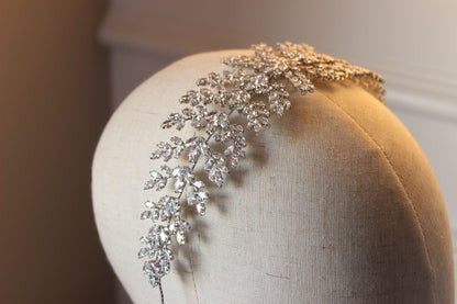 Isabel silver bridal headpiece