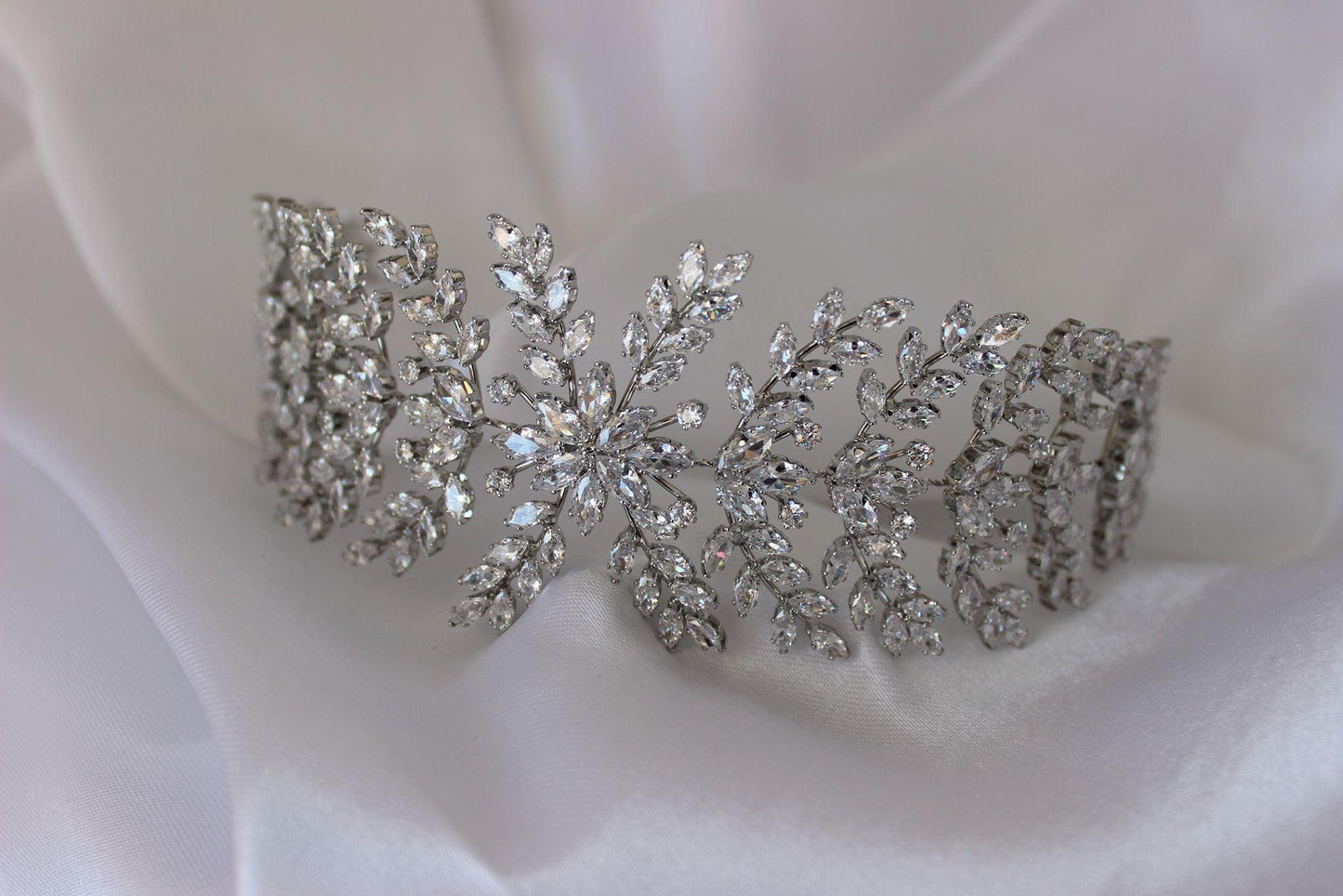 Isabel silver bridal headpiece